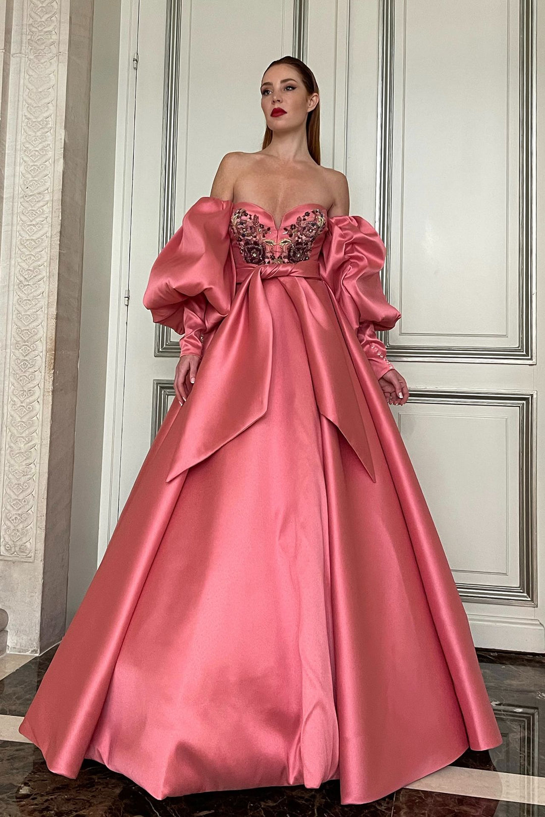 satin princess dress Off Shoulder Blue Princess Style Satin Prom Dress With Crystal