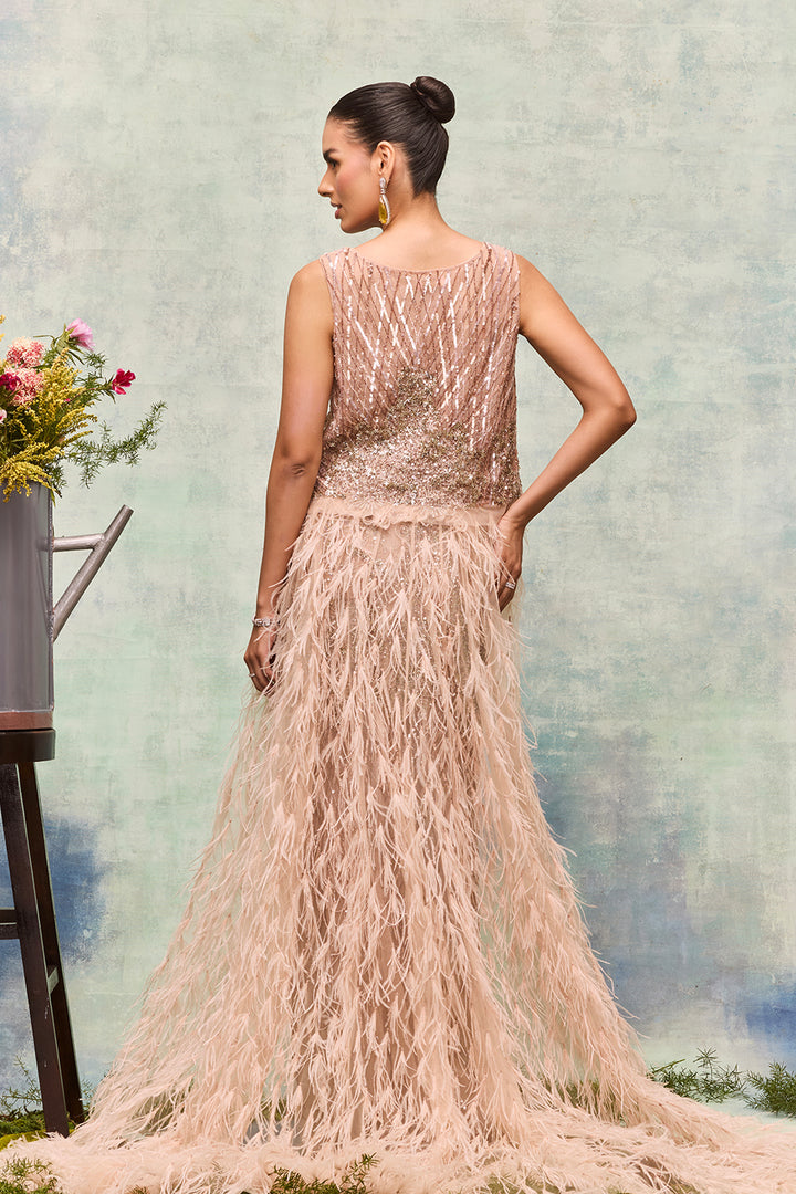 Two-Piece Column Ensemble with Crop Top