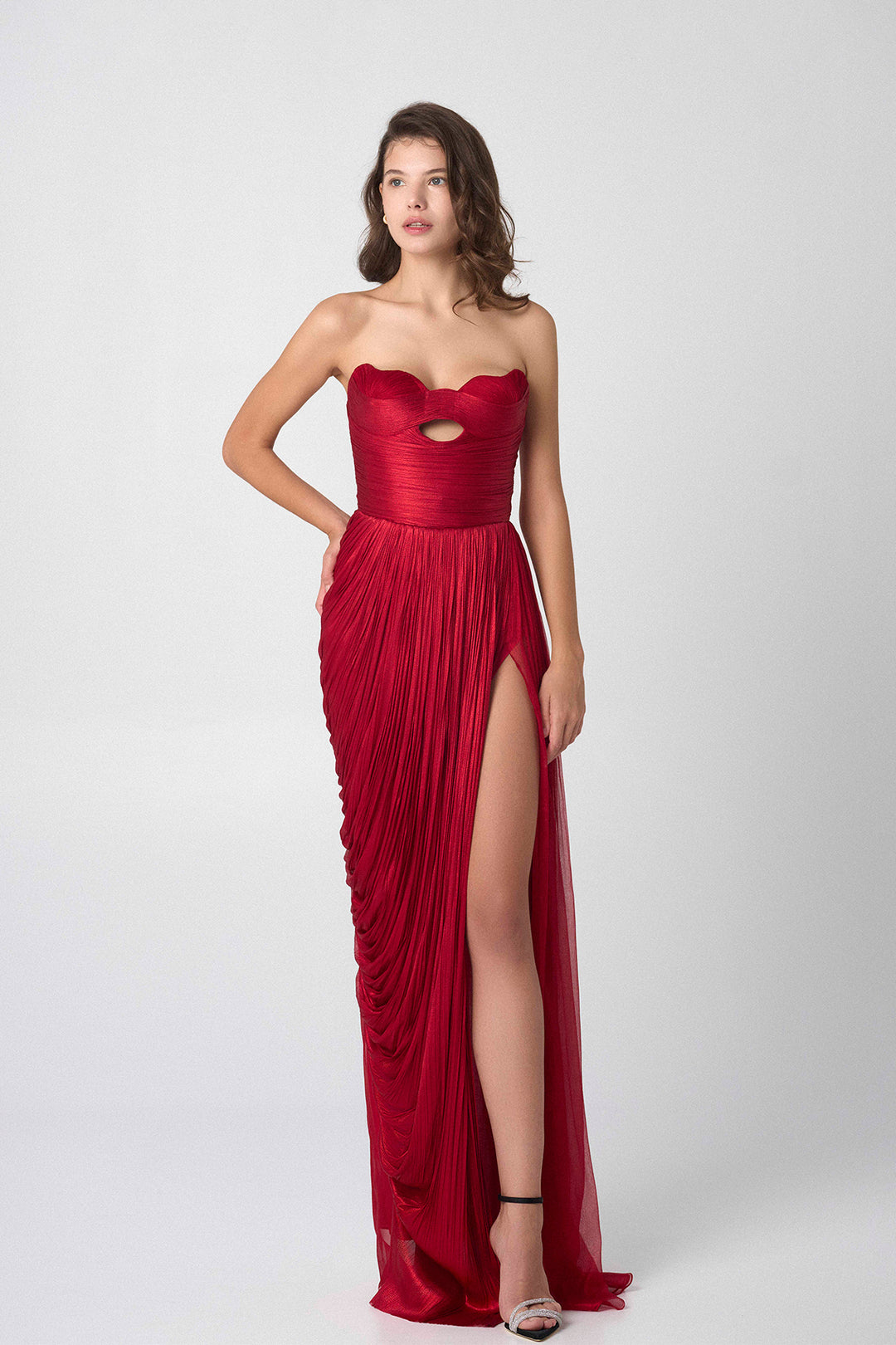 Strapless Embroidered Dress