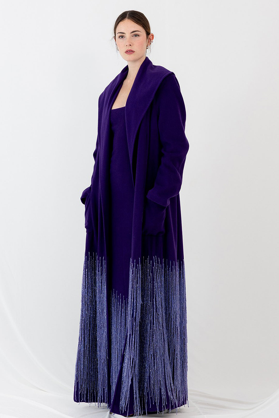 Coat Oversize with Fringes of Crystal