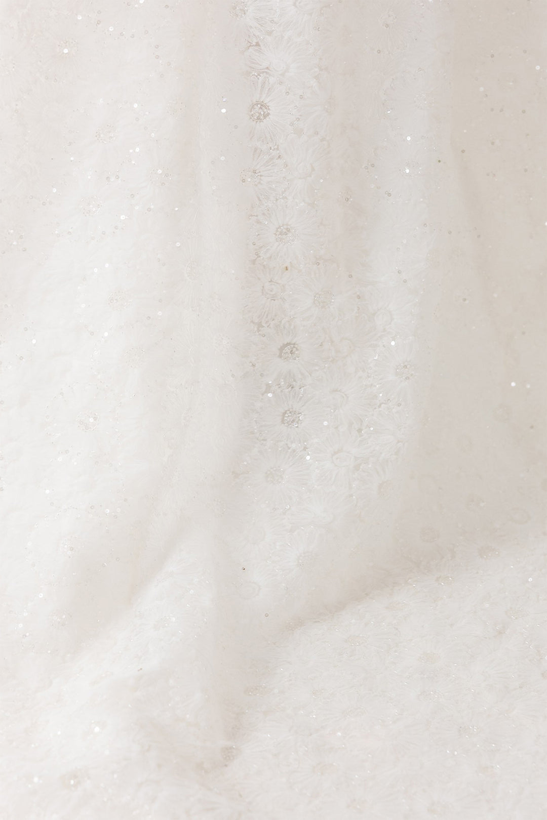 Embroidered Column Wedding Dress with Train