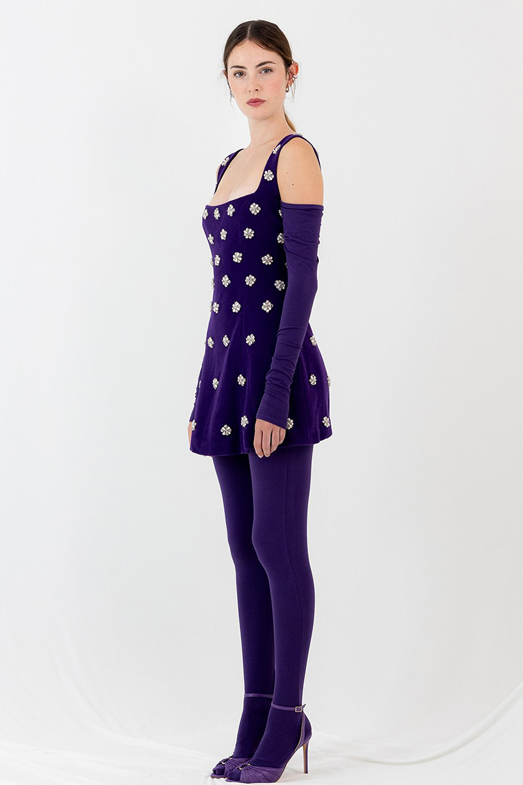 Dress Mini with Straps and Neckline Square