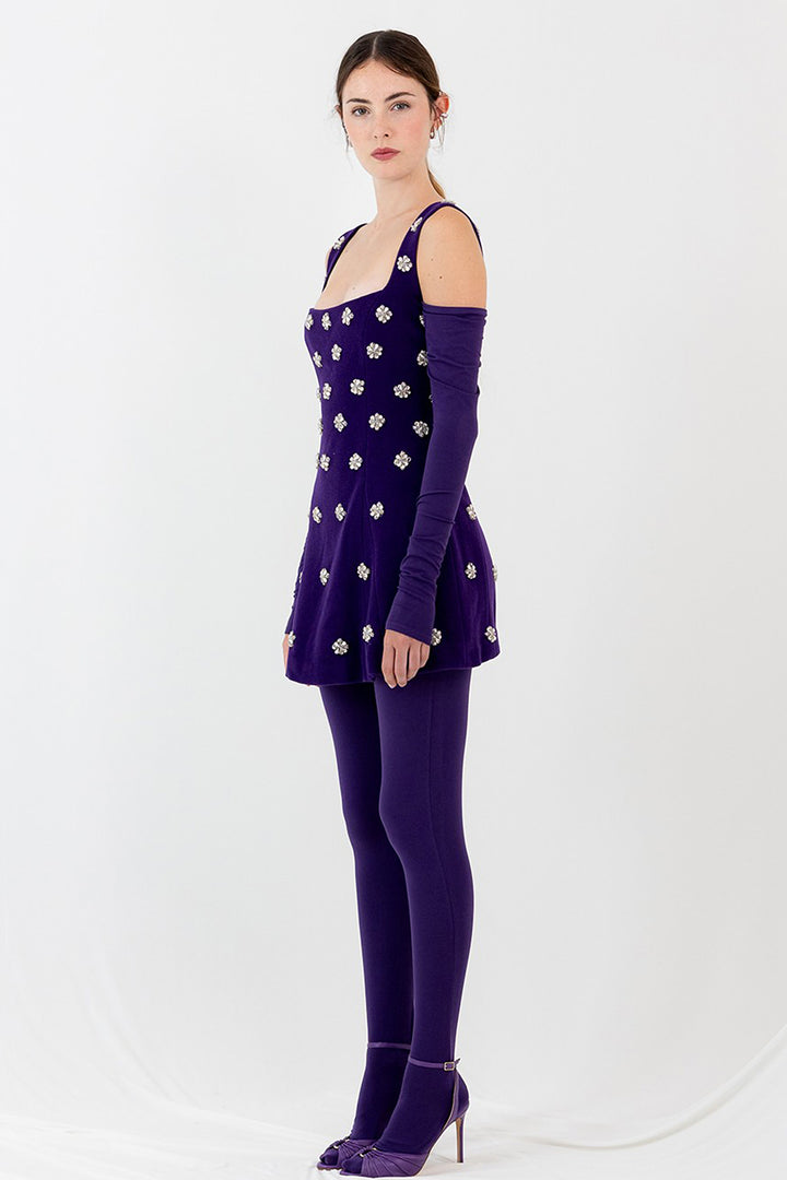 Dress Mini with Straps and Neckline Square