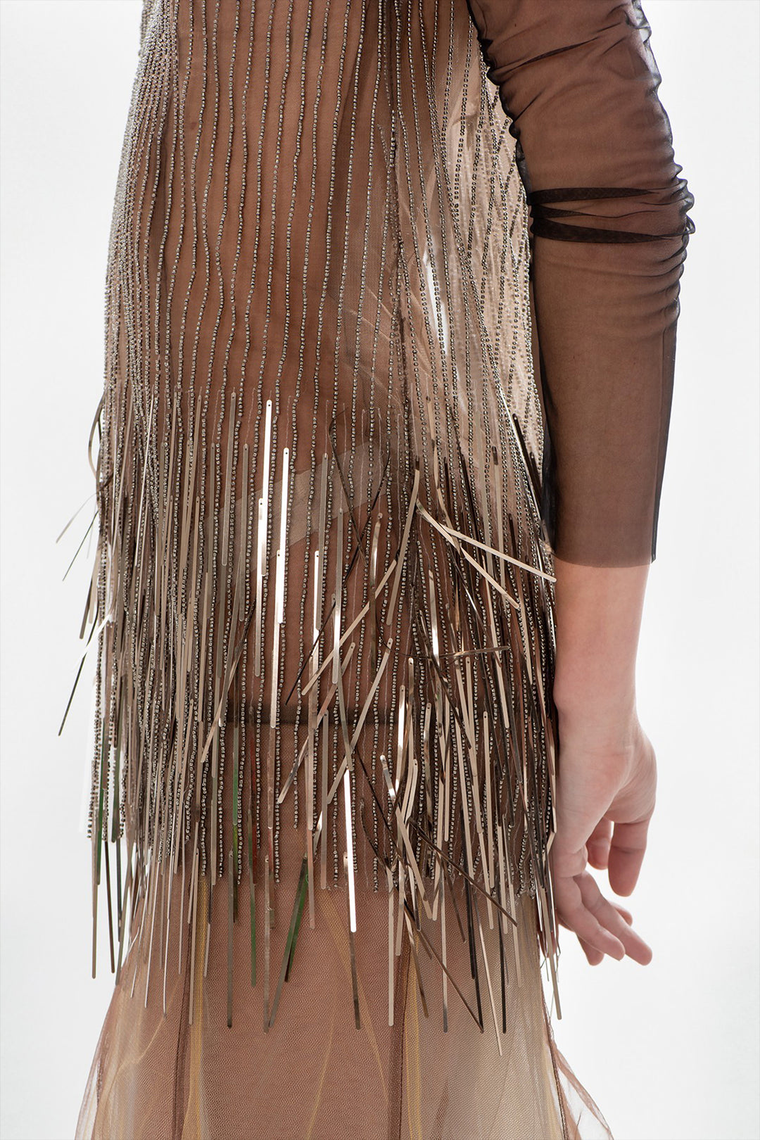Low-Cut Beaded Dress