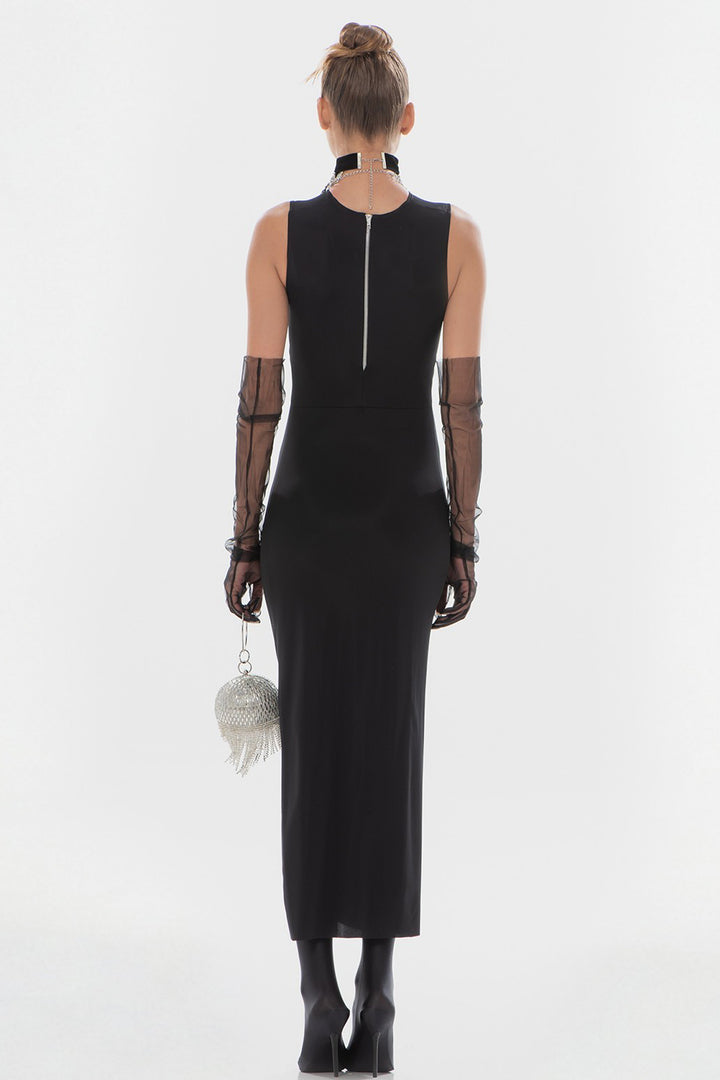 Midi Dress with Sarong and Sleeveless