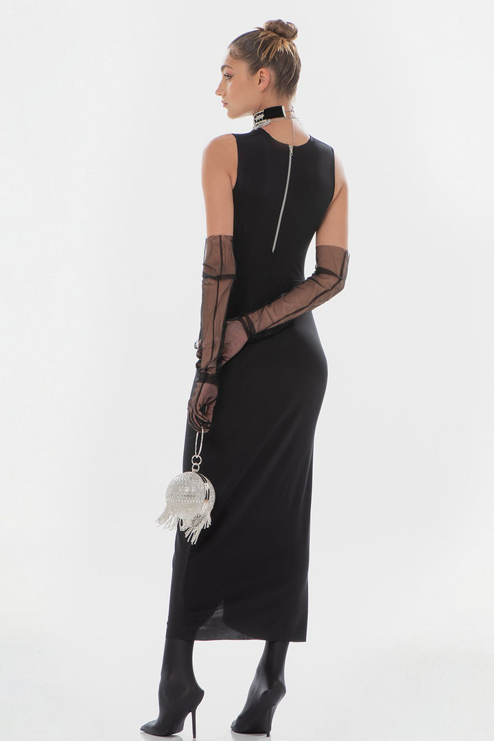 Midi Dress with Sarong and Sleeveless
