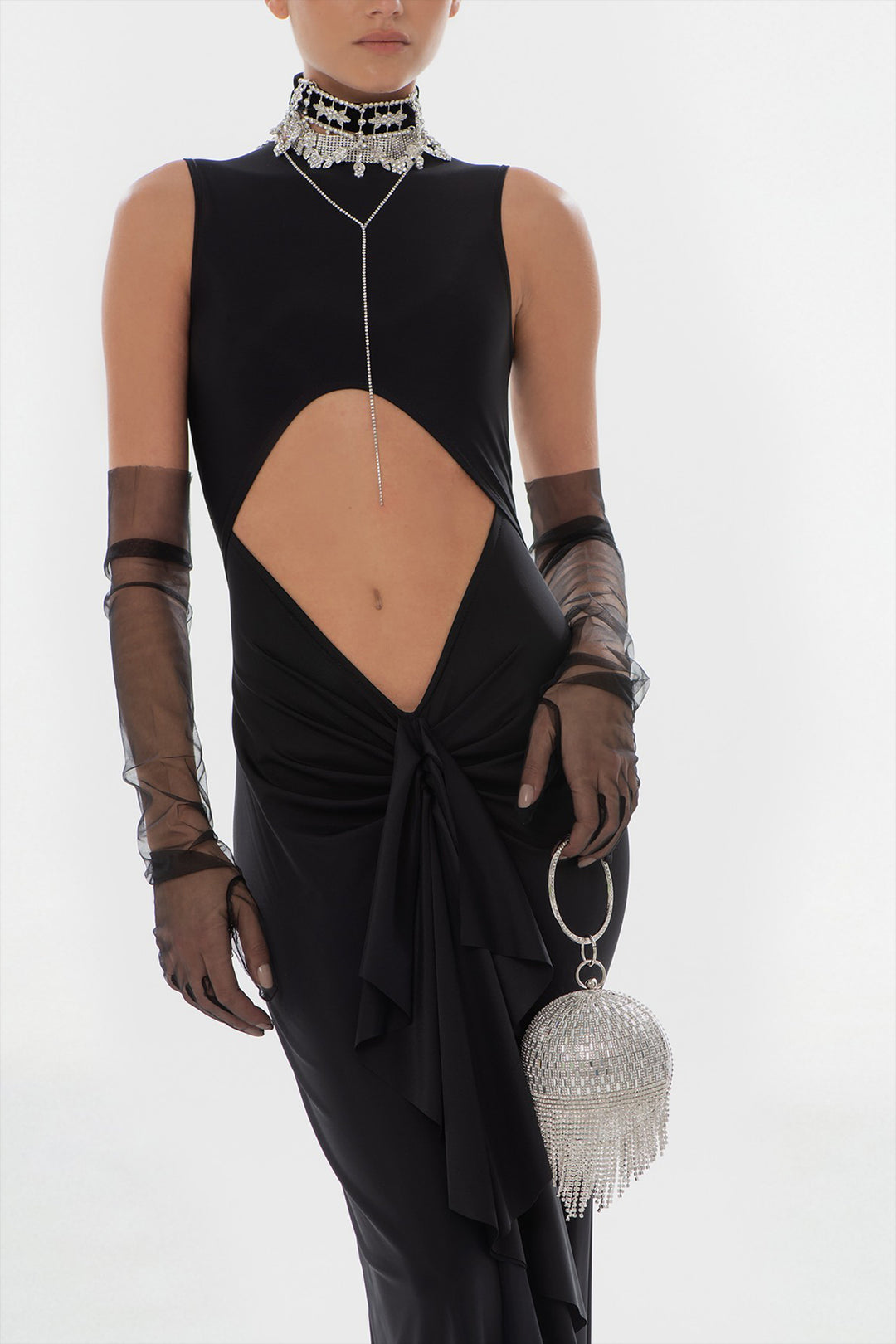Midi Dress with Sarong and Sleeveless