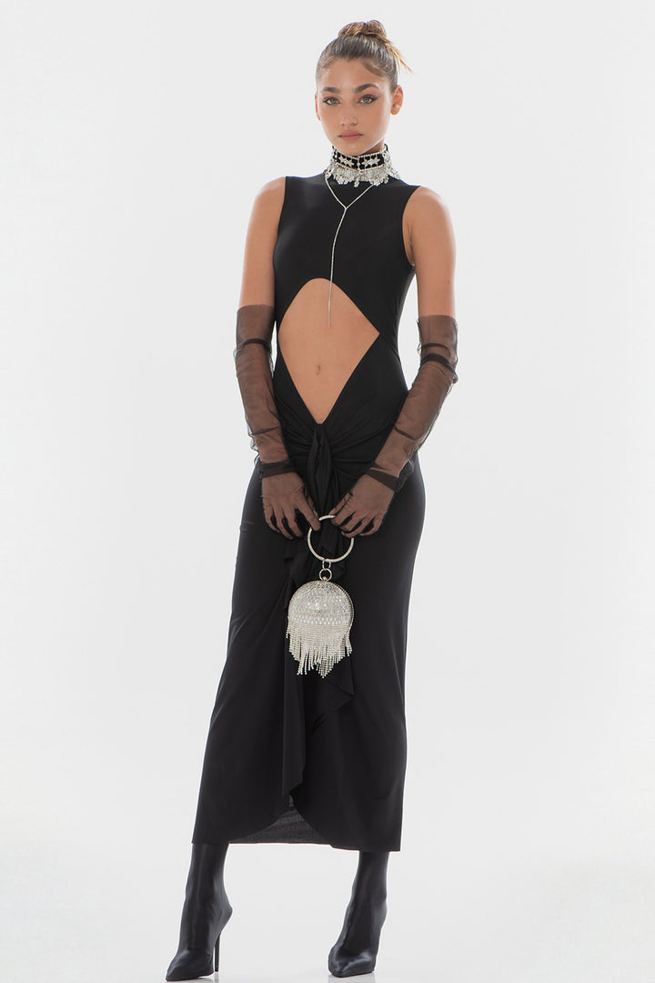 Midi Dress with Sarong and Sleeveless