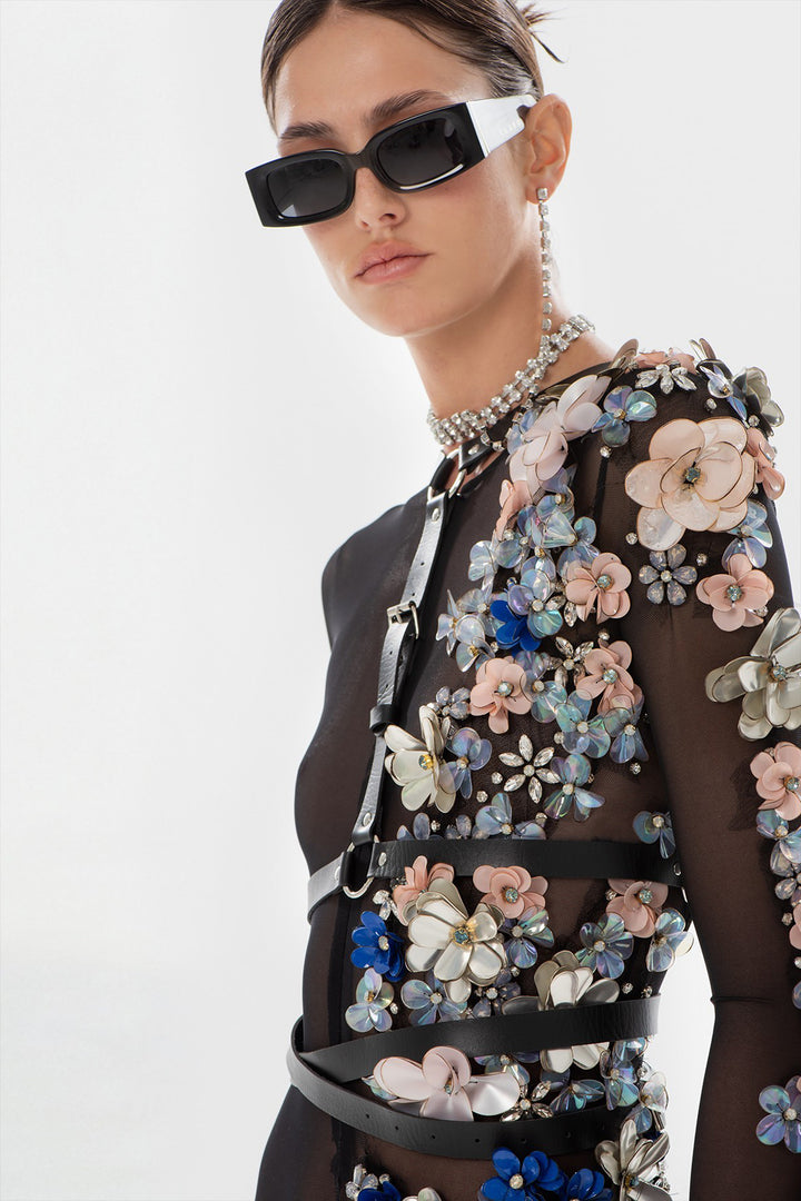 Jumpsuit with 3D Flowers