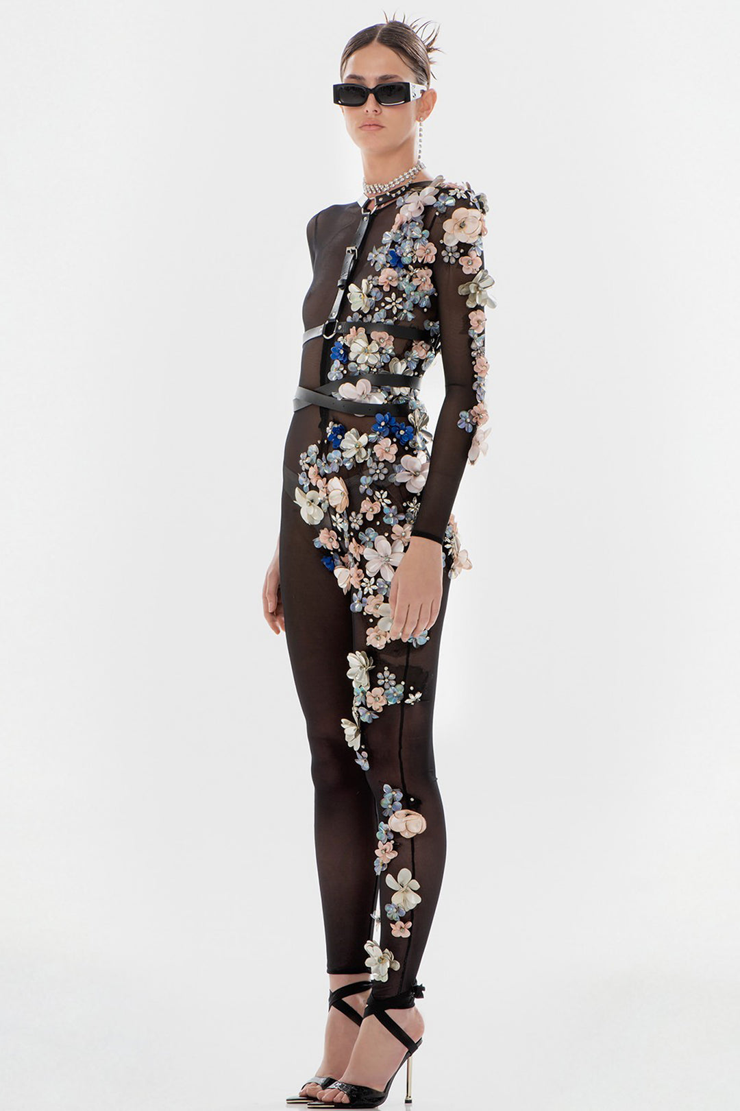 Jumpsuit with 3D Flowers