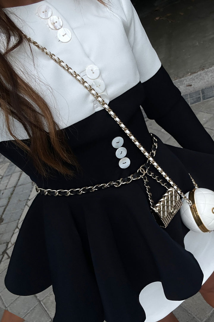 Skirt Suit with Structured Peplum Jacket