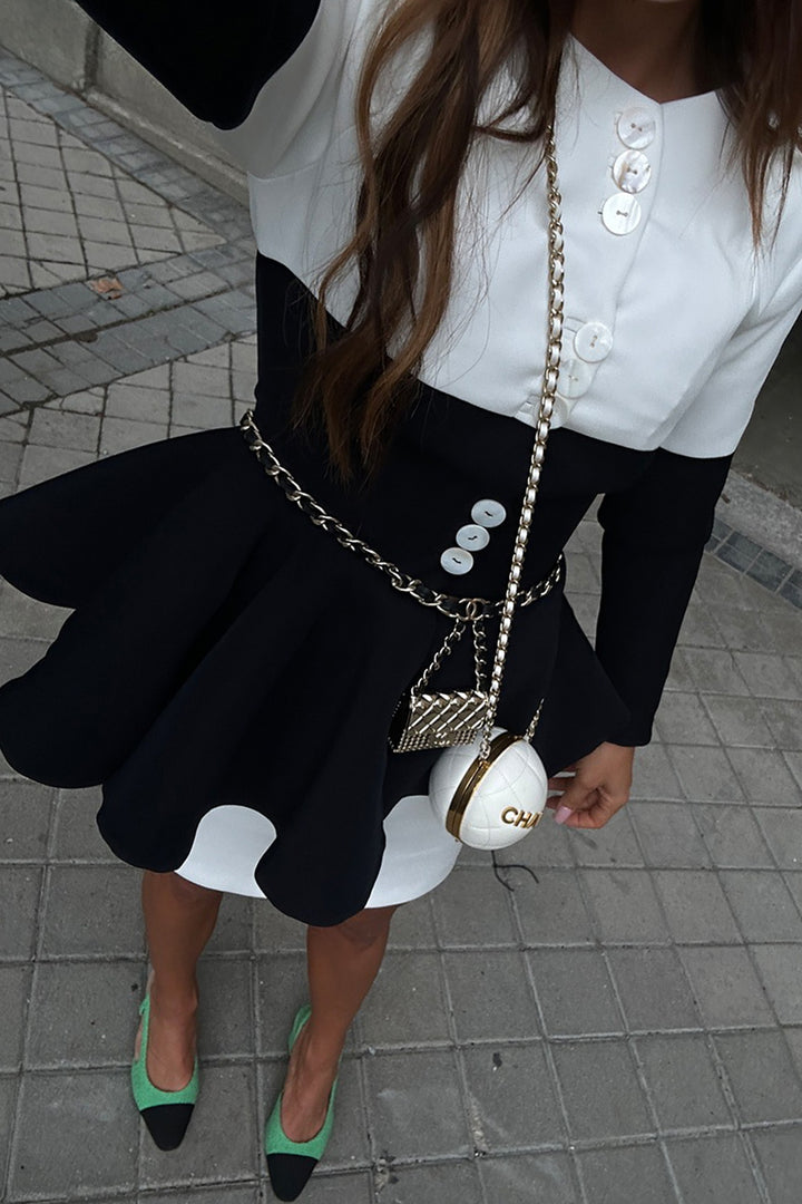 Skirt Suit with Structured Peplum Jacket
