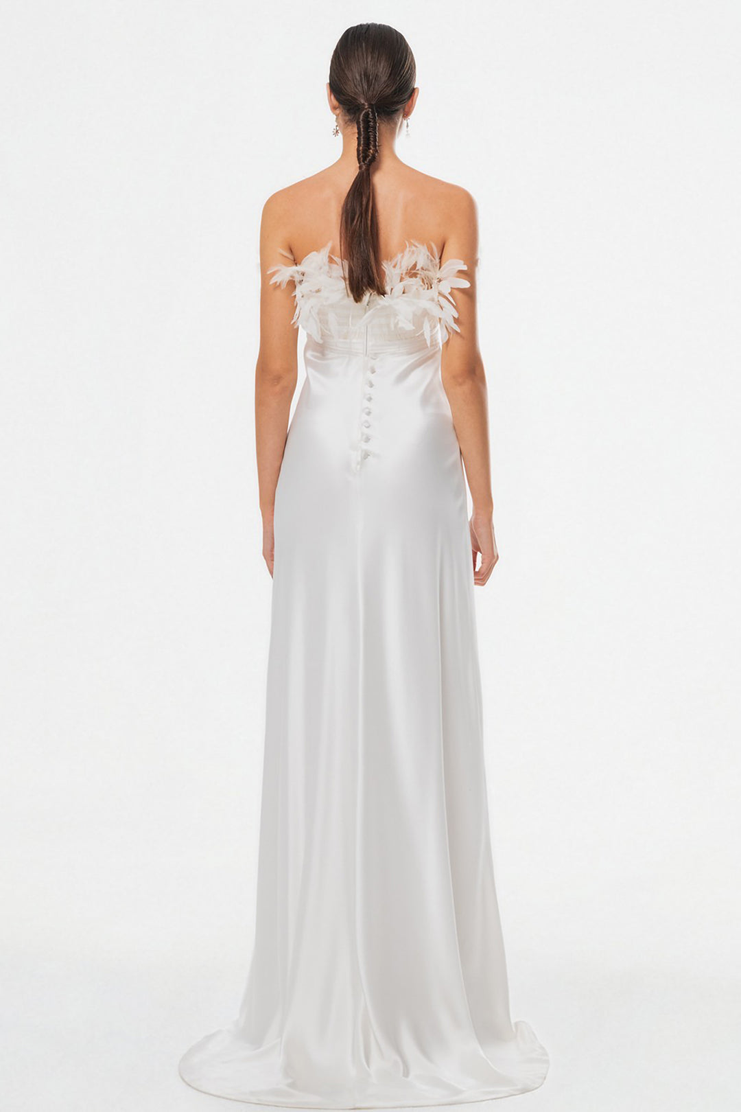 Halter Dress with Feathered Skirt