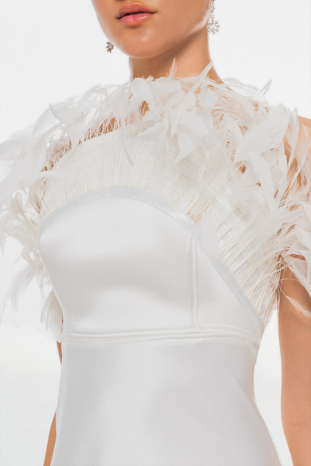 Halter Dress with Feathered Skirt