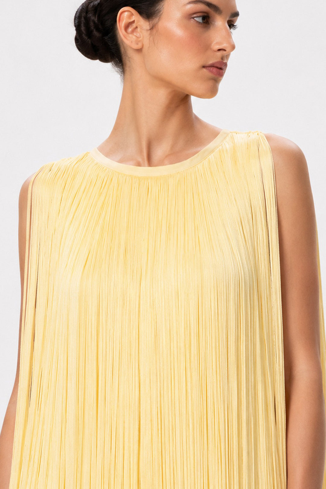 Fringe Long A-Line Dress