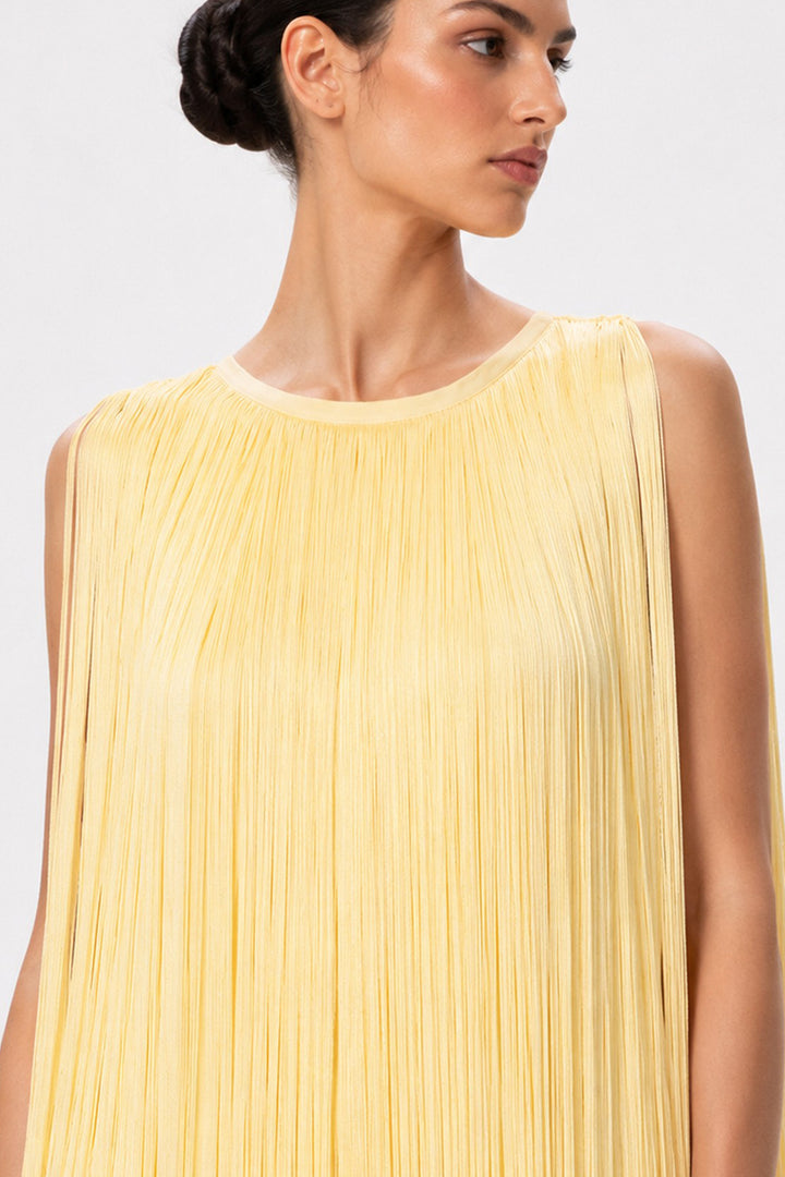 Fringe Long A-Line Dress