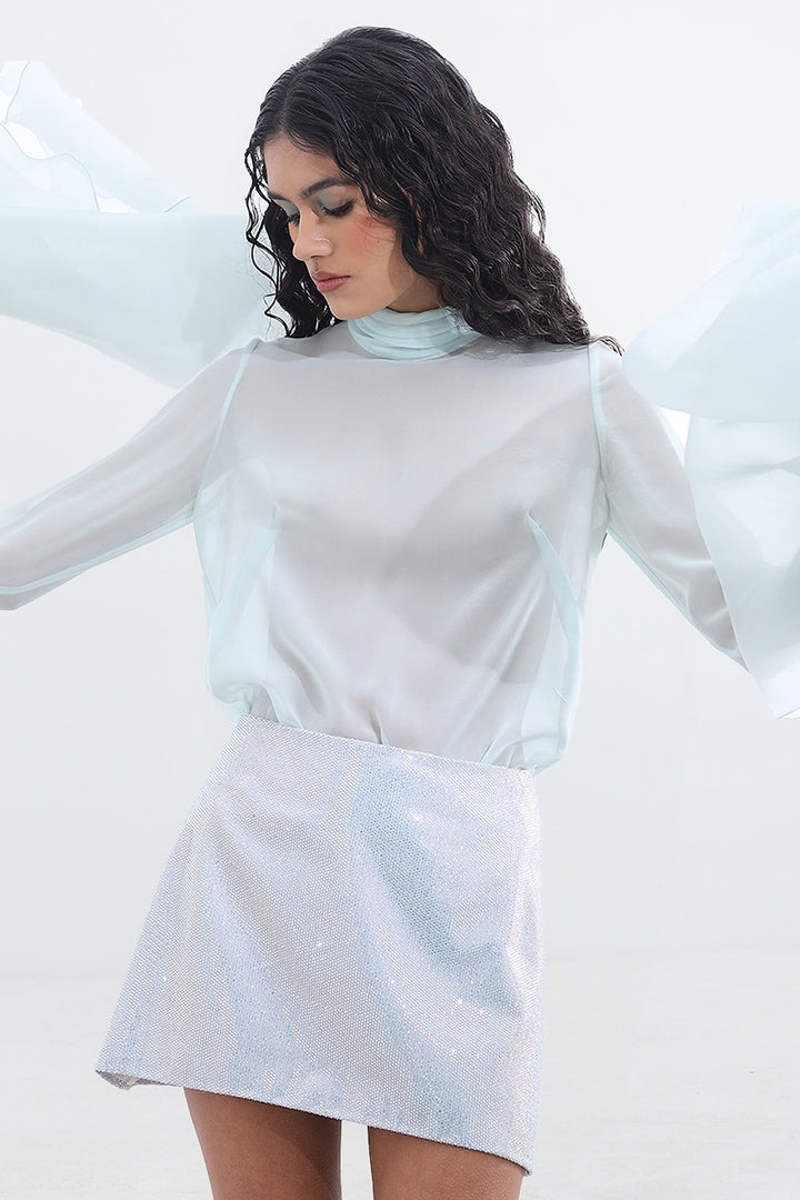 Rainbow Crystal Two-Piece Mini Skirt
