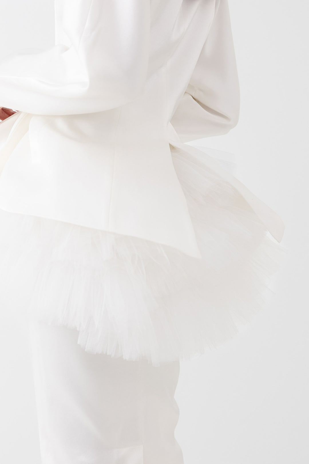 Bridal Two-Piece with V-Neck Blouse and Bow