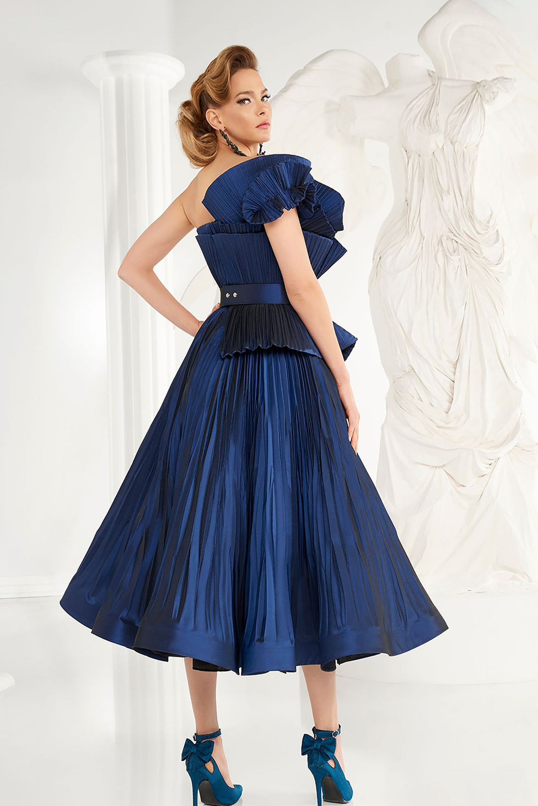 Asymmetric One-Shoulder with Pleats