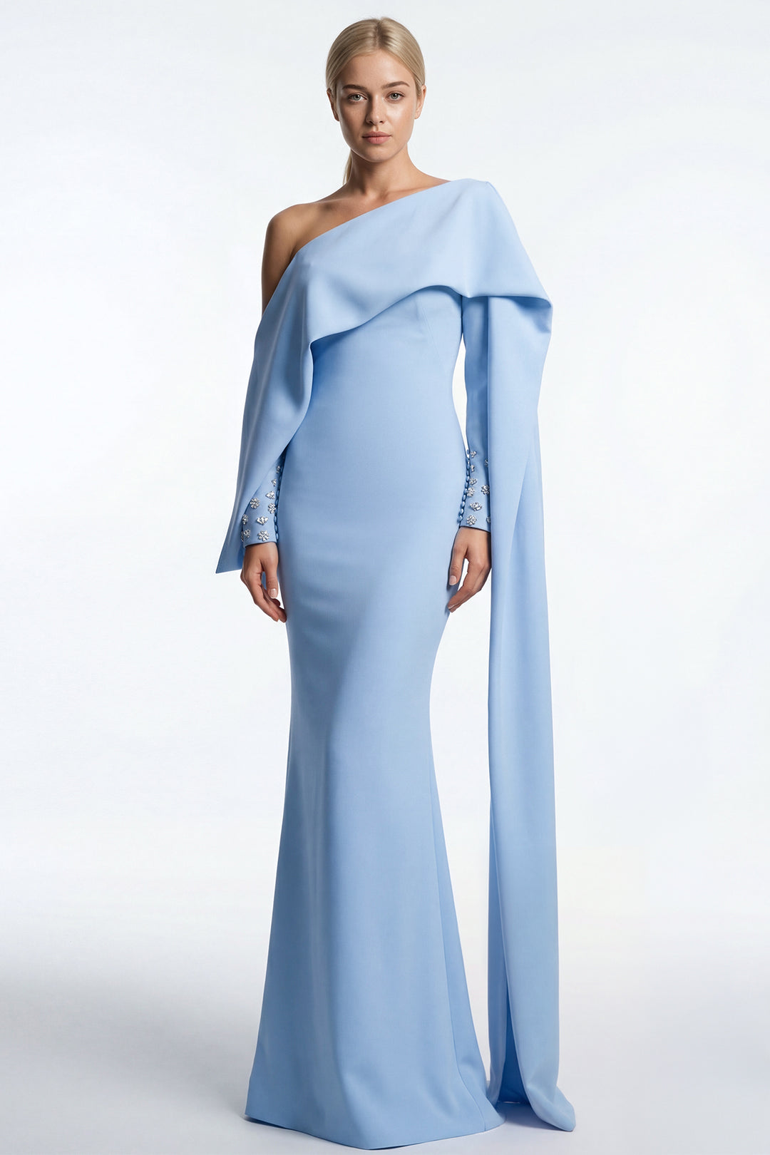 asymmetric drape dress in crepe Asymmetric Drape Crepe Dress Yellow Roland Mouret