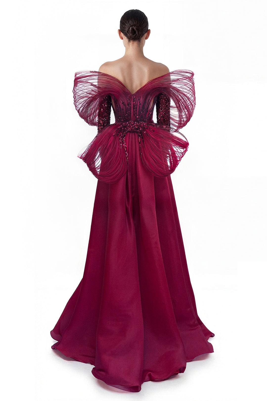 Off-Shoulder Split Dress with Draped Cape Detail – M.R DESIGN Off-Shoulder Split Dress with Draped Cape Detail – M.R DESIGN