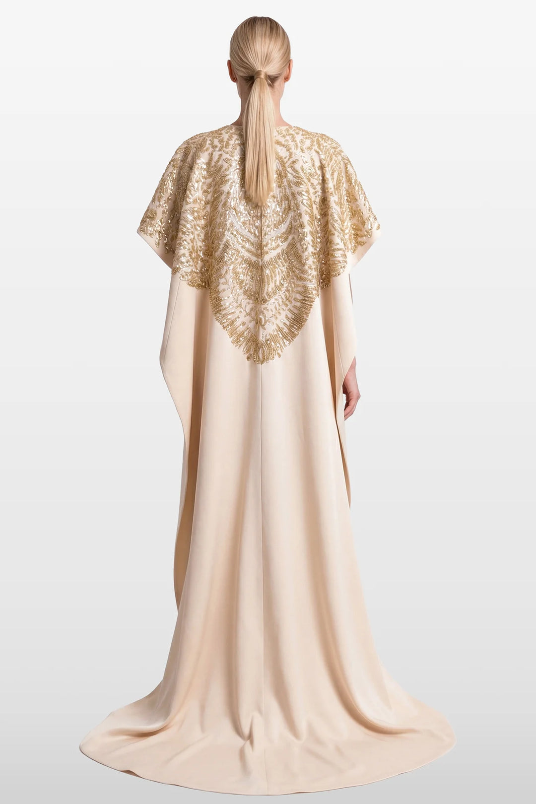 Cape Sleeve Crepe Dress