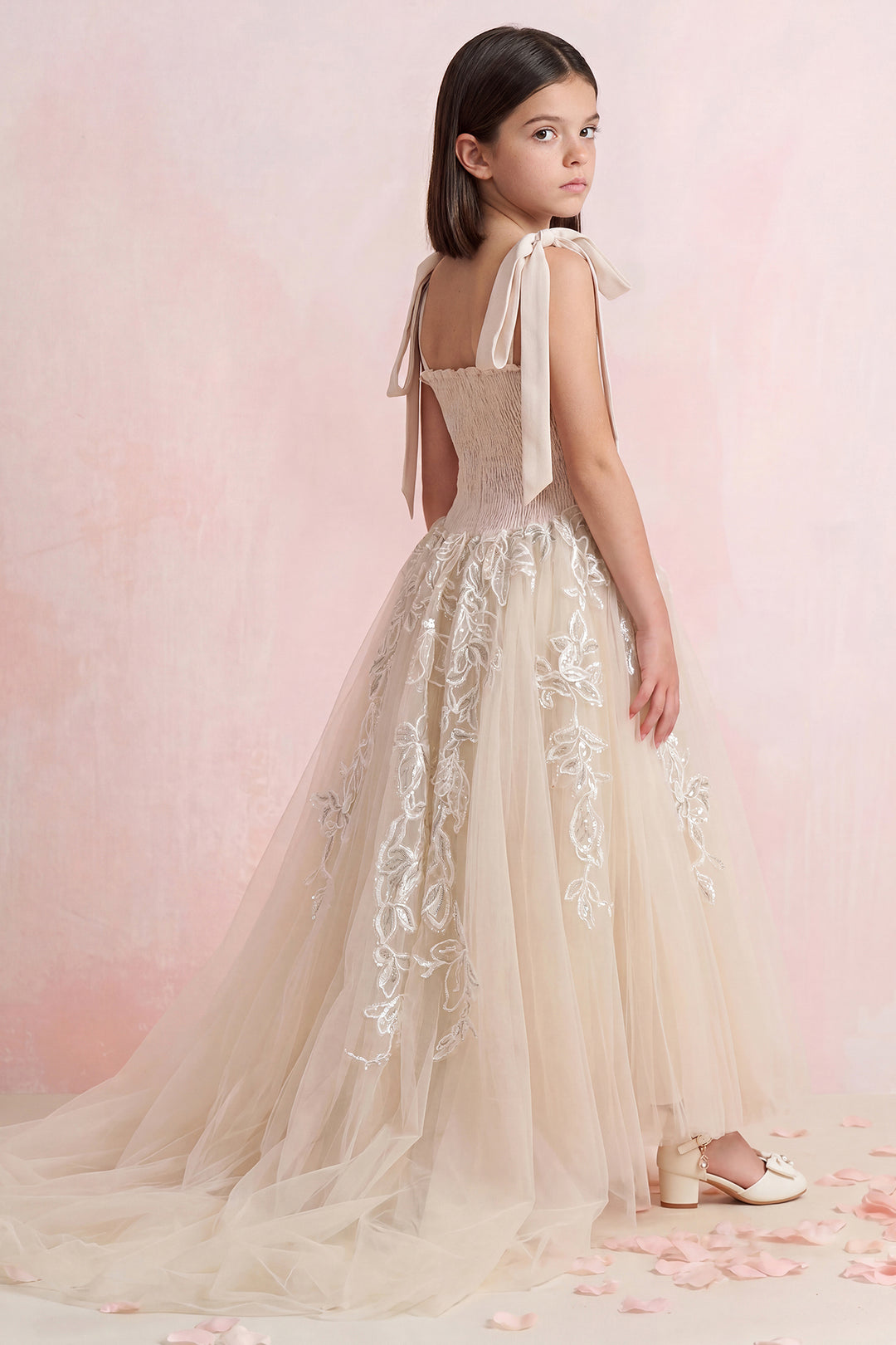Floral Embroidered Tulle Mini Dress