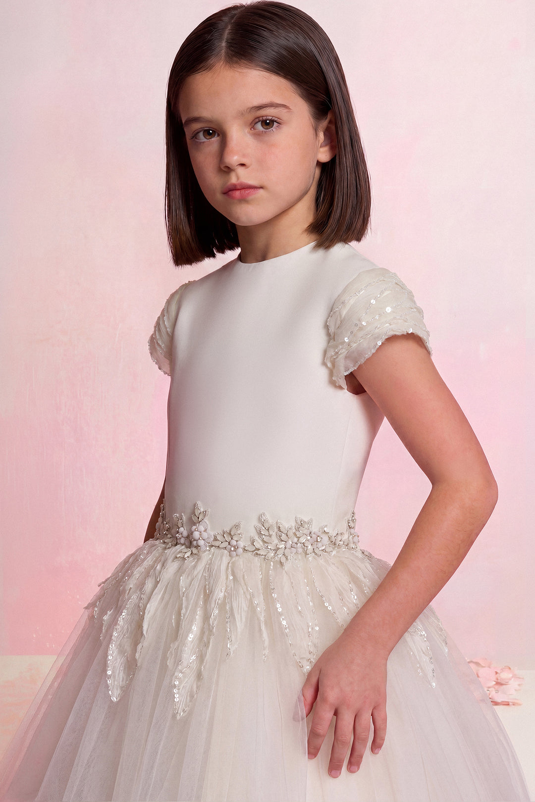 Layered Tulle Couture Mini Gown