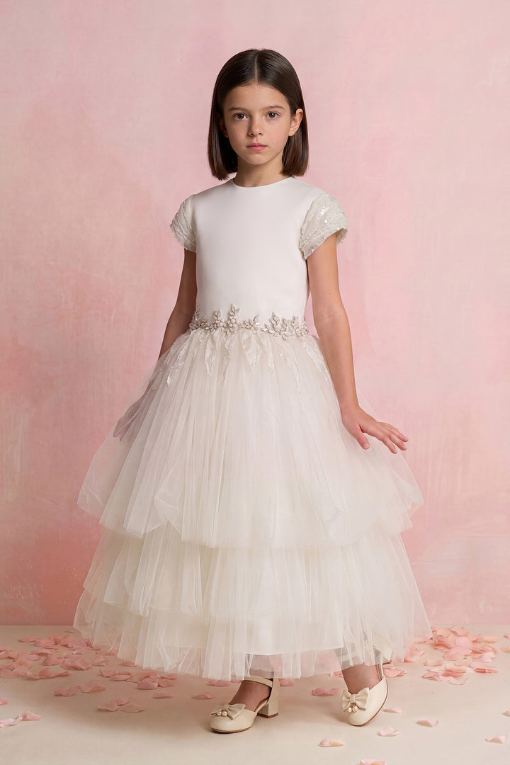 Layered Tulle Couture Mini Gown