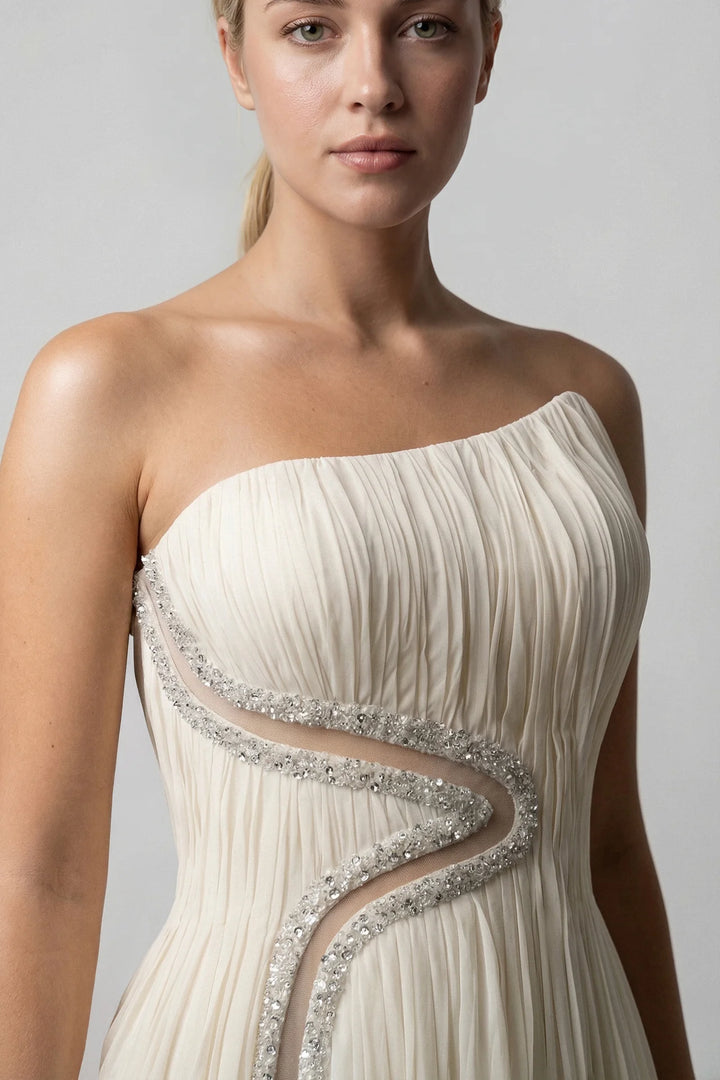 One-Shoulder Chiffon Gown