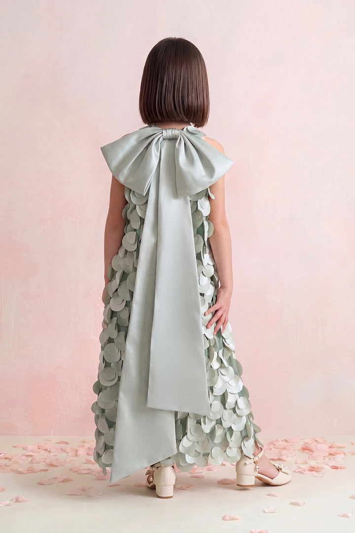 Petal Appliqué Cape Mini Dress