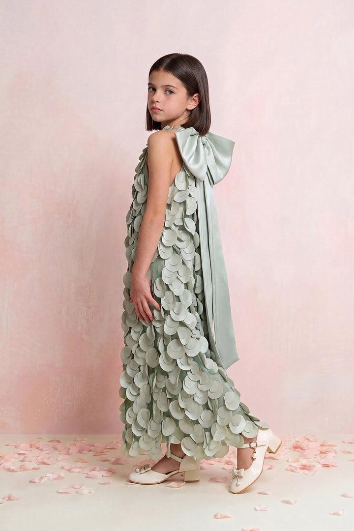 Petal Appliqué Cape Mini Dress