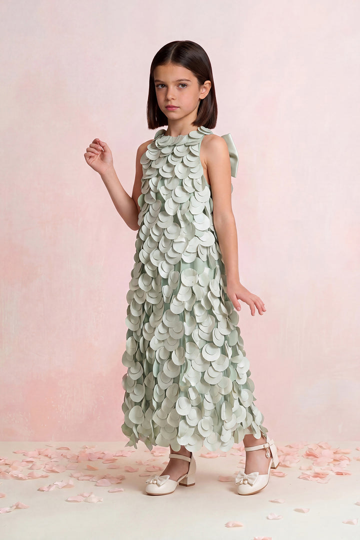 Petal Appliqué Cape Mini Dress