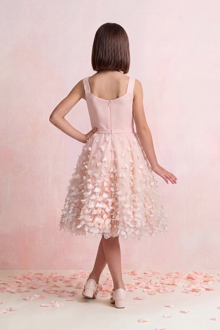 Petal Appliqué Tulle Mini Dress