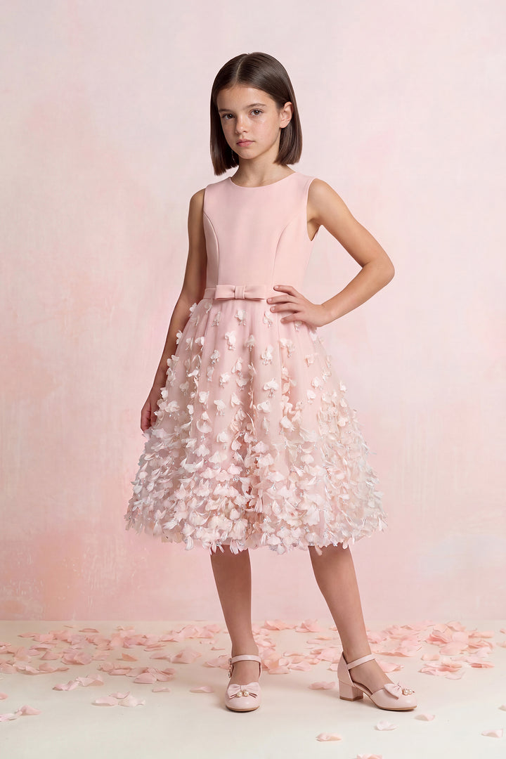 Petal Appliqué Tulle Mini Dress