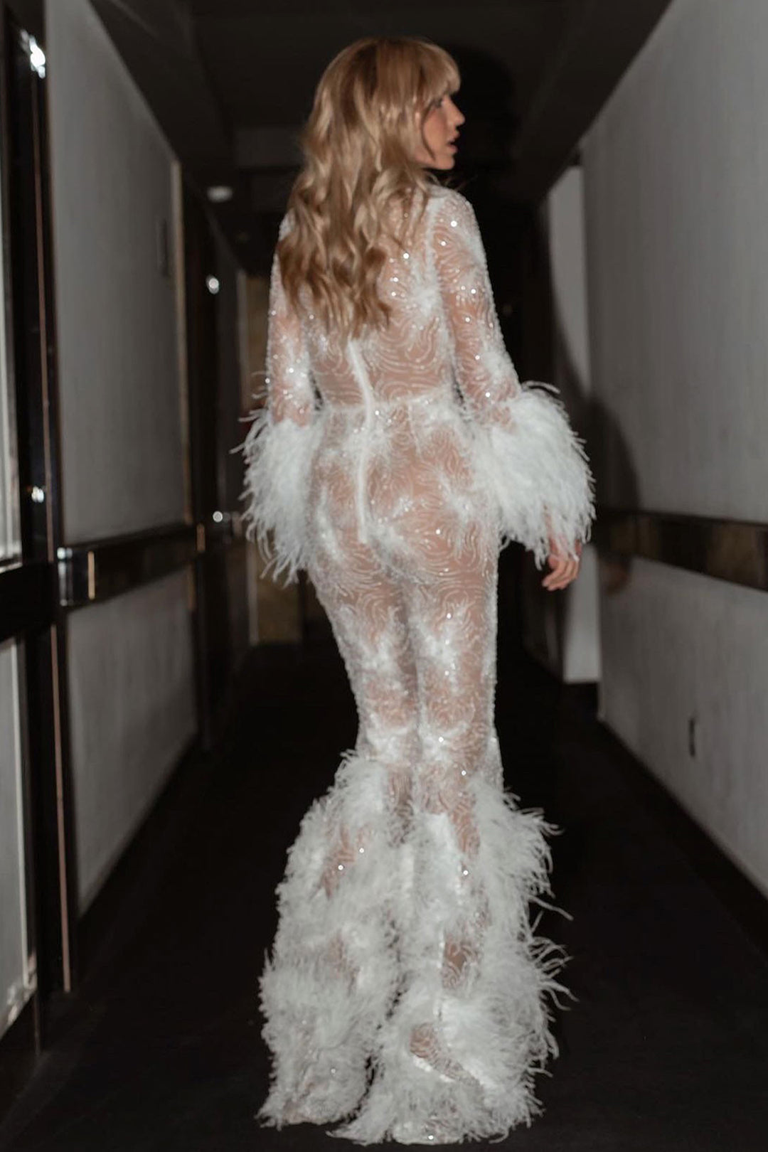 Lace and Feather Jumpsuit