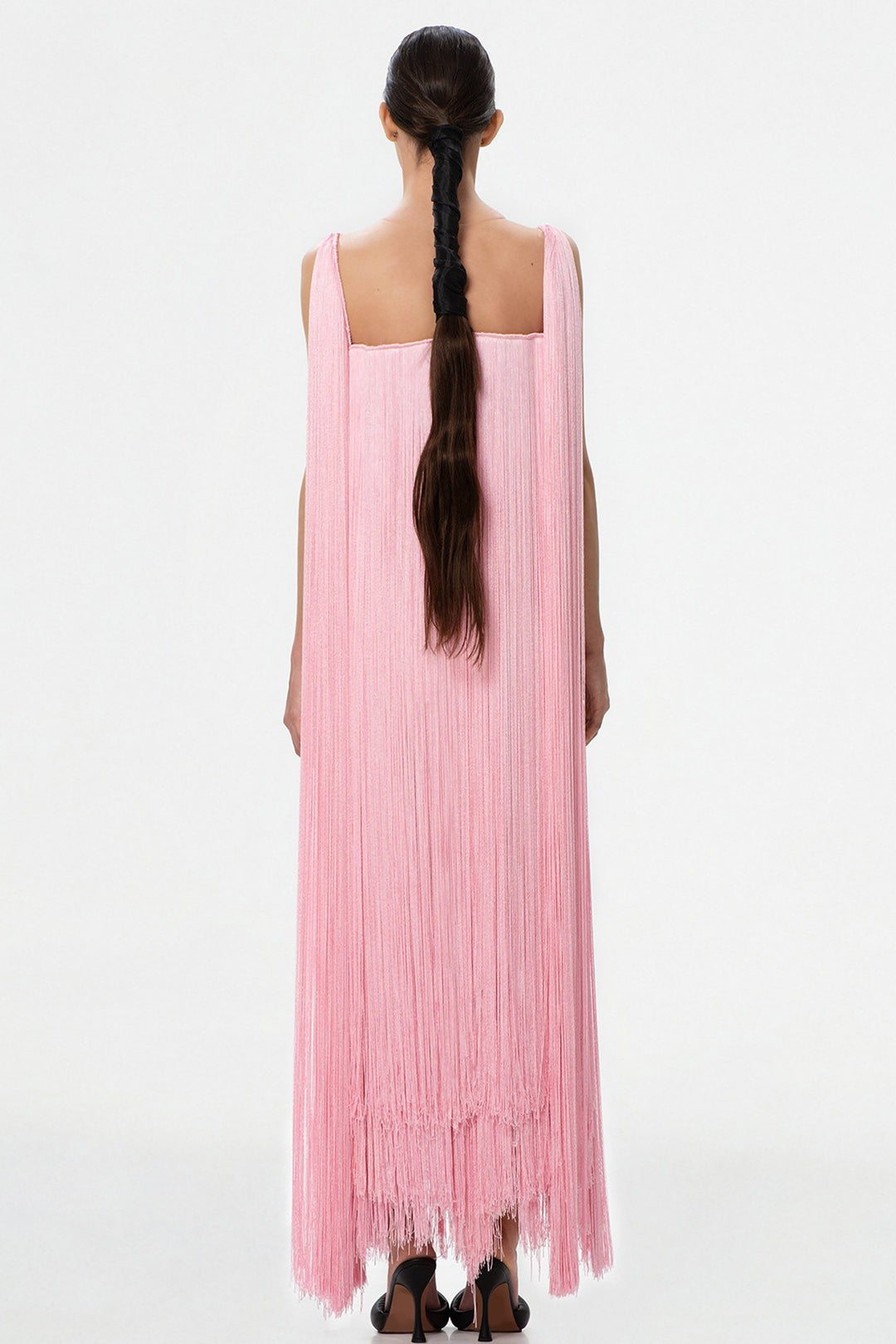 Tulle with Silk Fringes Dress