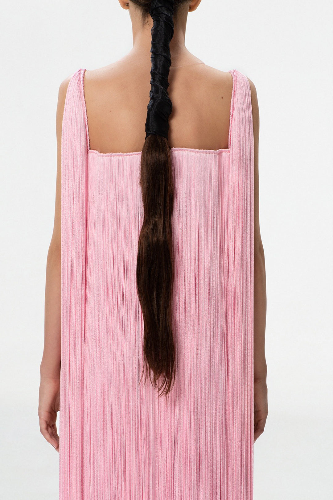 Tulle with Silk Fringes Dress