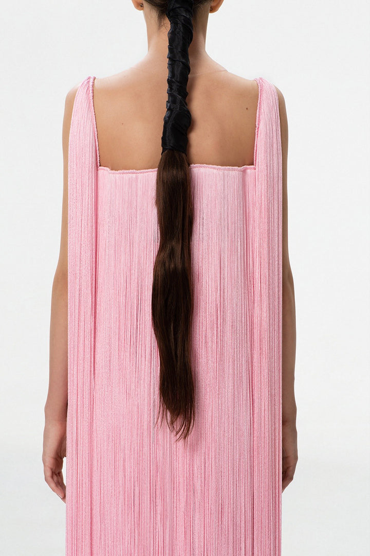 Tulle with Silk Fringes Dress