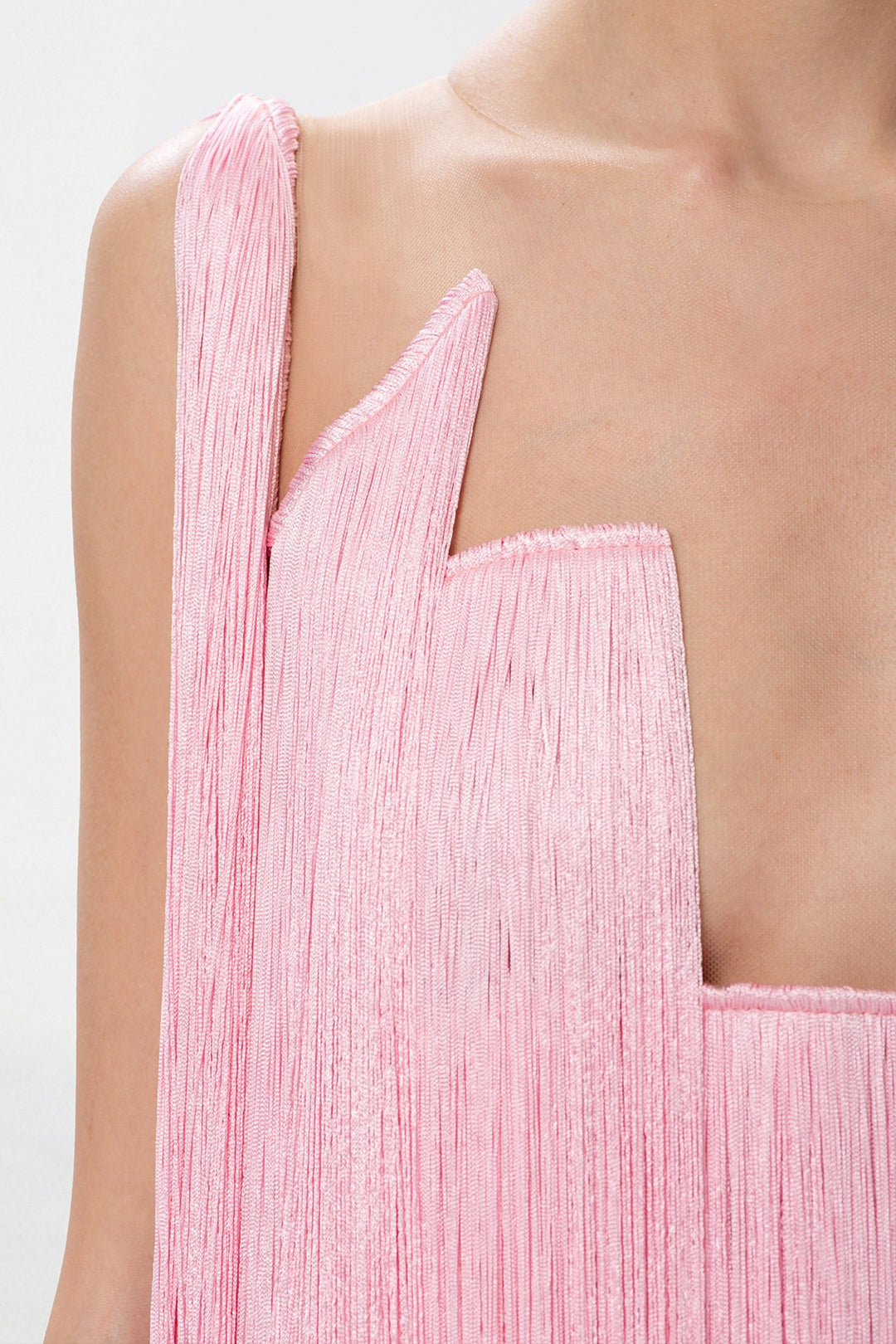 Tulle with Silk Fringes Dress