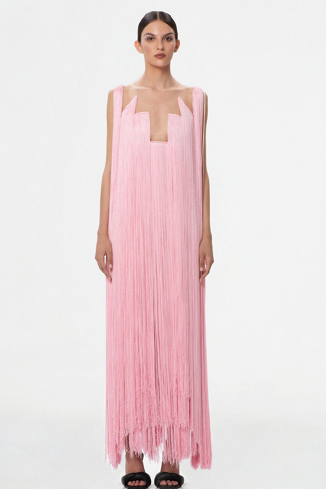 Tulle with Silk Fringes Dress