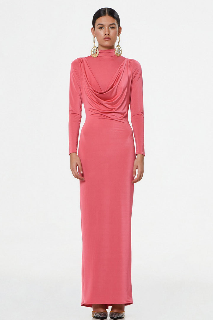 Long Column Dress with Long Sleeves