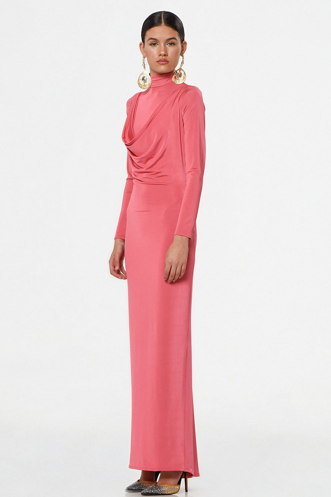 Long Column Dress with Long Sleeves