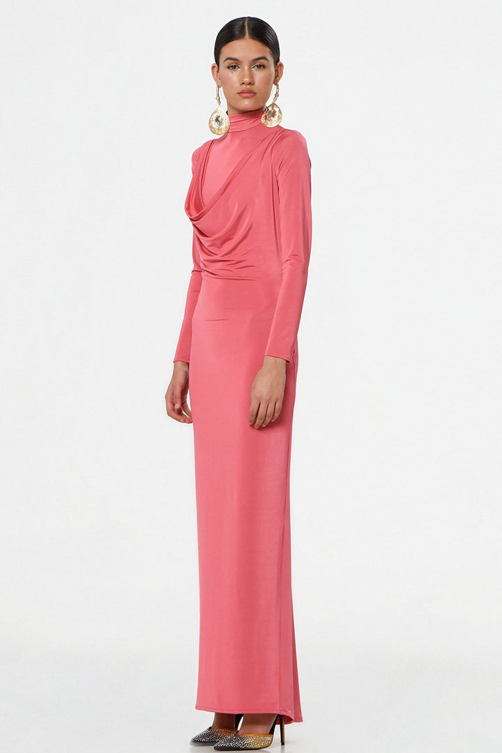Long Column Dress with Long Sleeves