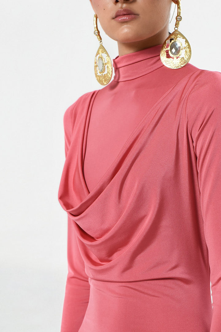 Long Column Dress with Long Sleeves