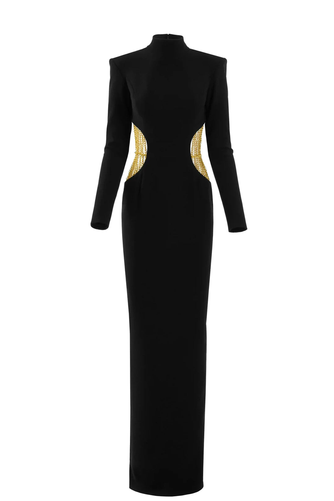 Long-Sleeved High Neck Fitted Dress