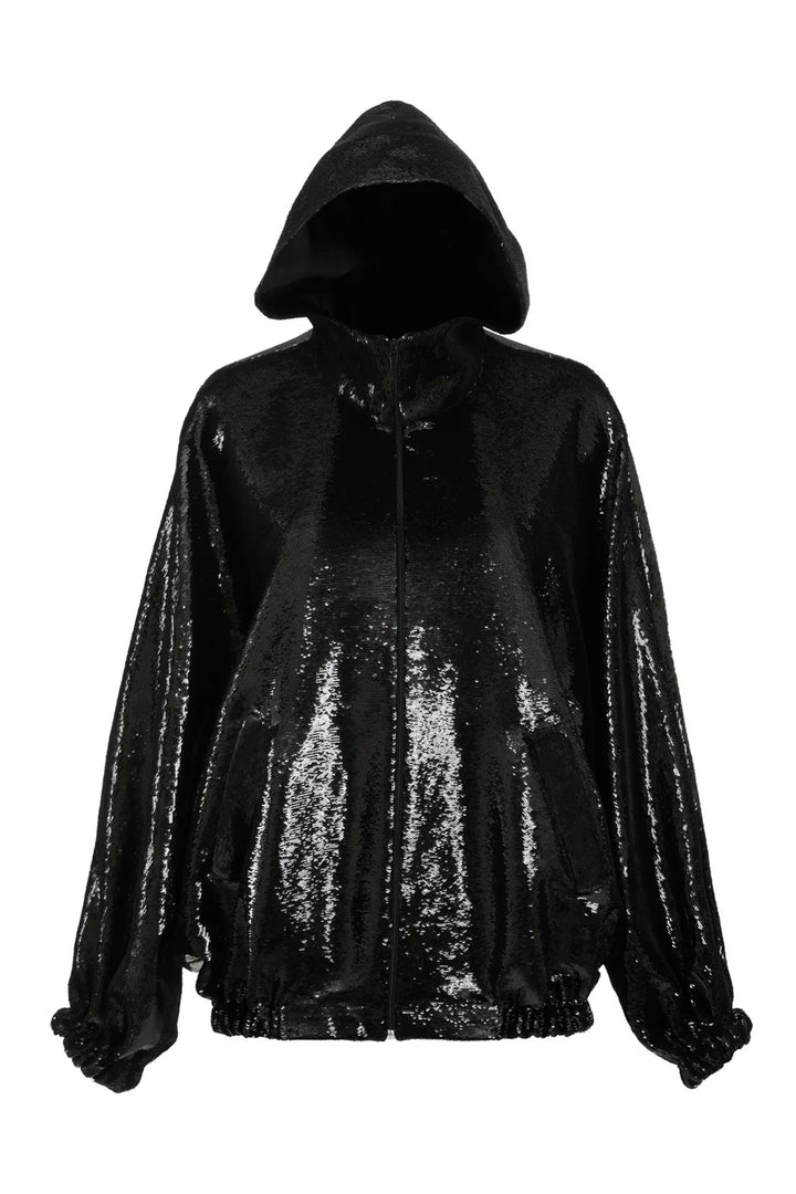 Oversized Sequin Hoodie with Shorts