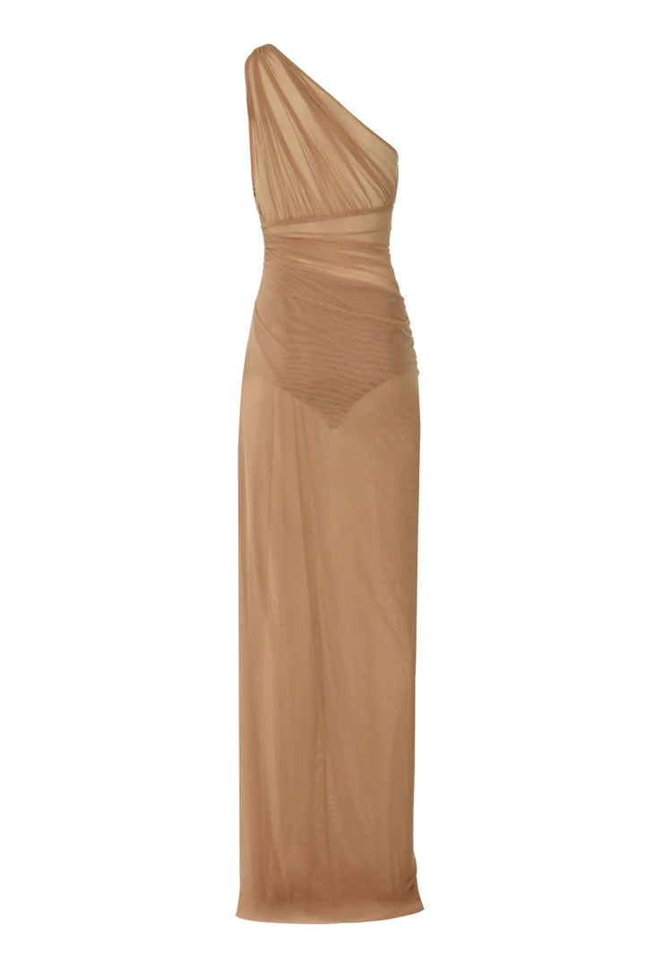 One-Shoulder Fitted Tulle Dress