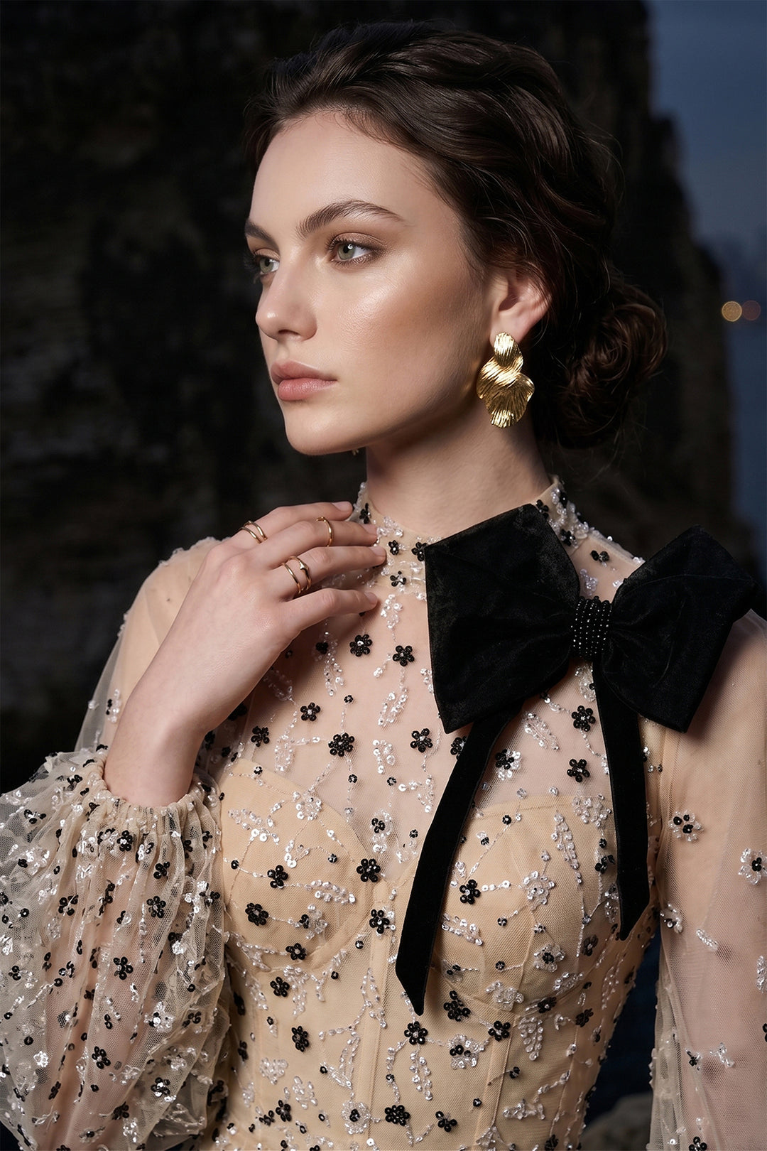 Beaded Dress with Papillon