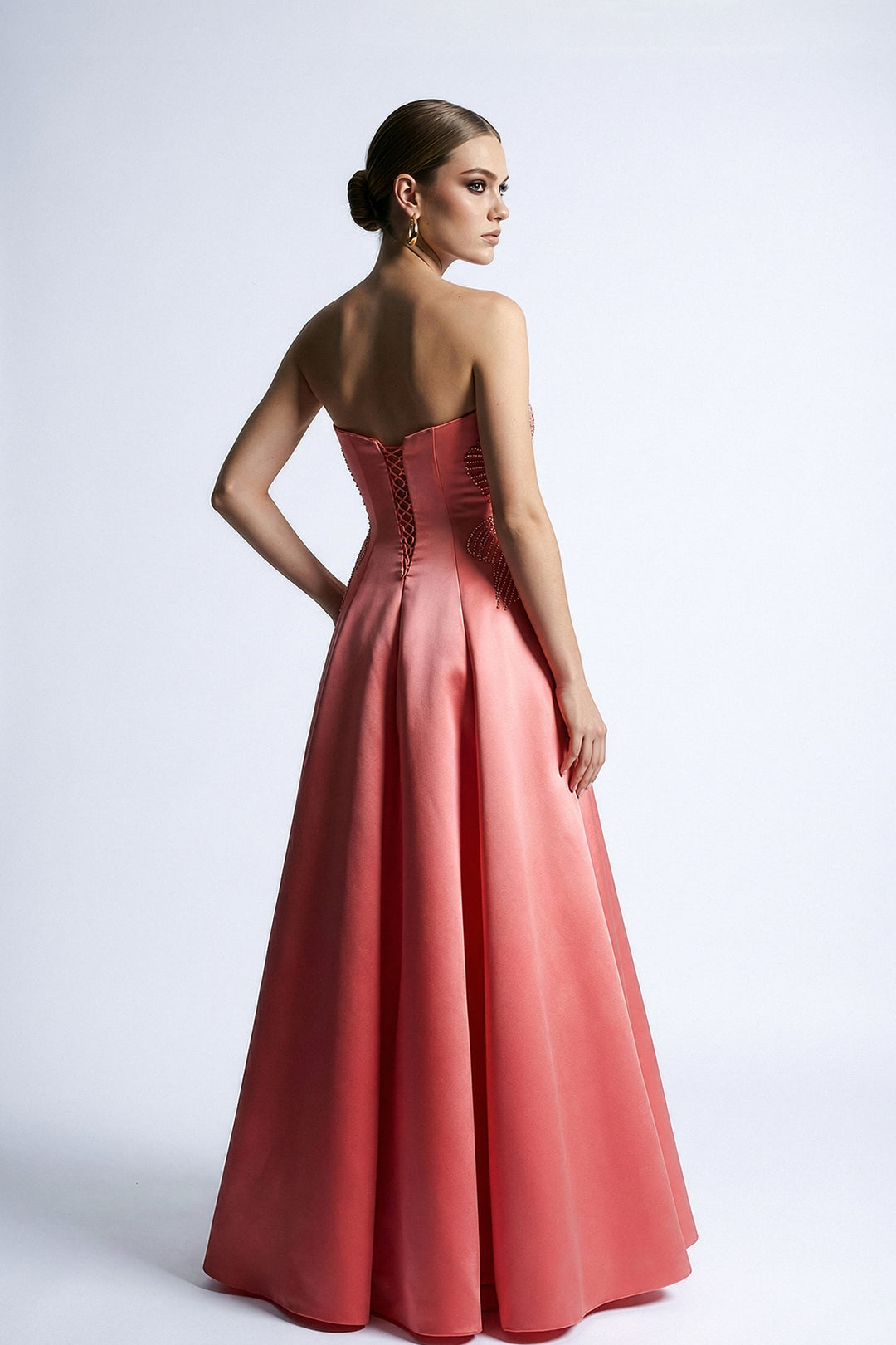Embellished Strapless with A-Line Dress